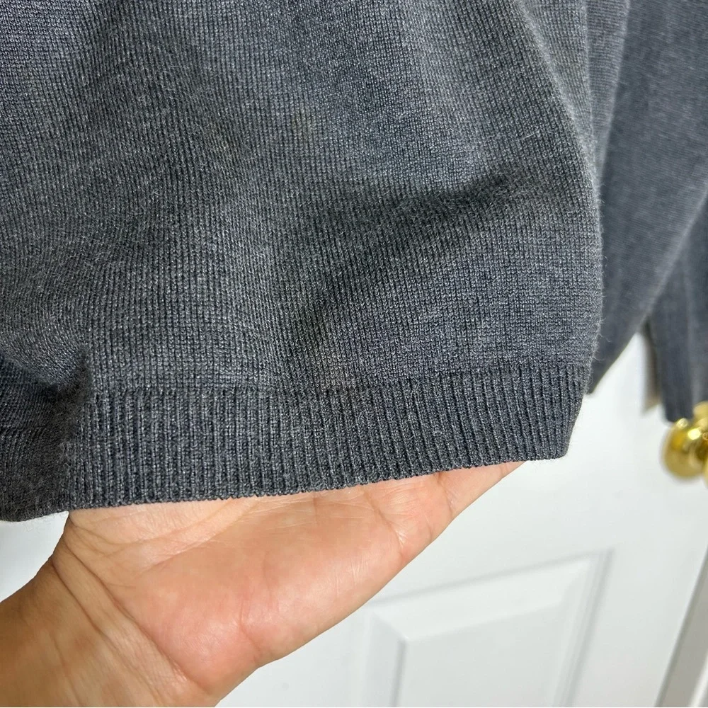 Banana Republic Silk Cashmere Charcoal‎ Luxury V Neck Versatile Sweater XL